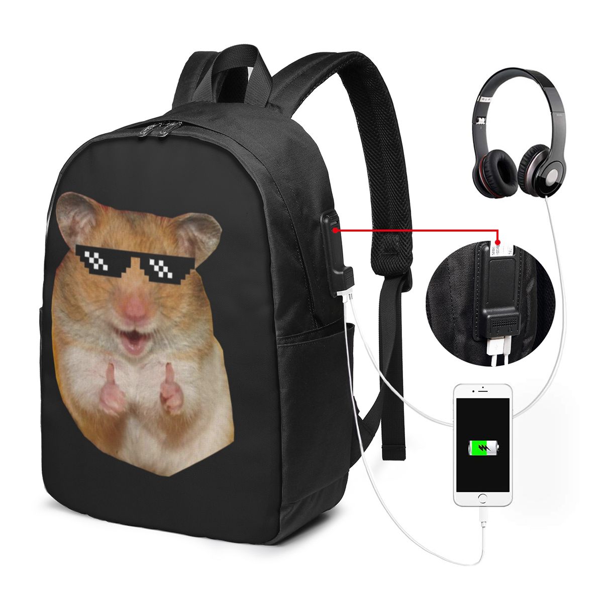 Women Bags Laptop - 재미있는 햄스터 배낭 여행 노트북 가방