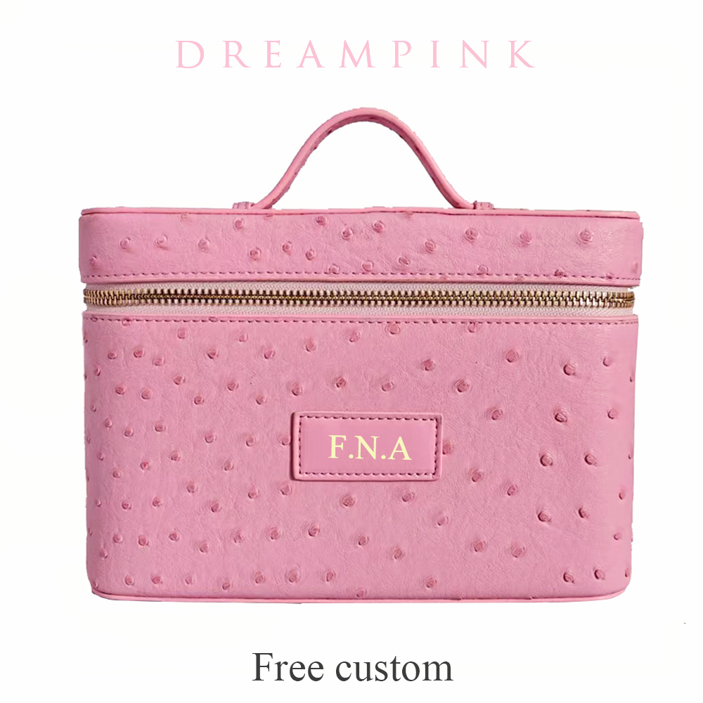 Women Vanity Bags - 럭셔리 타조 모조 가죽 여성 메이크업