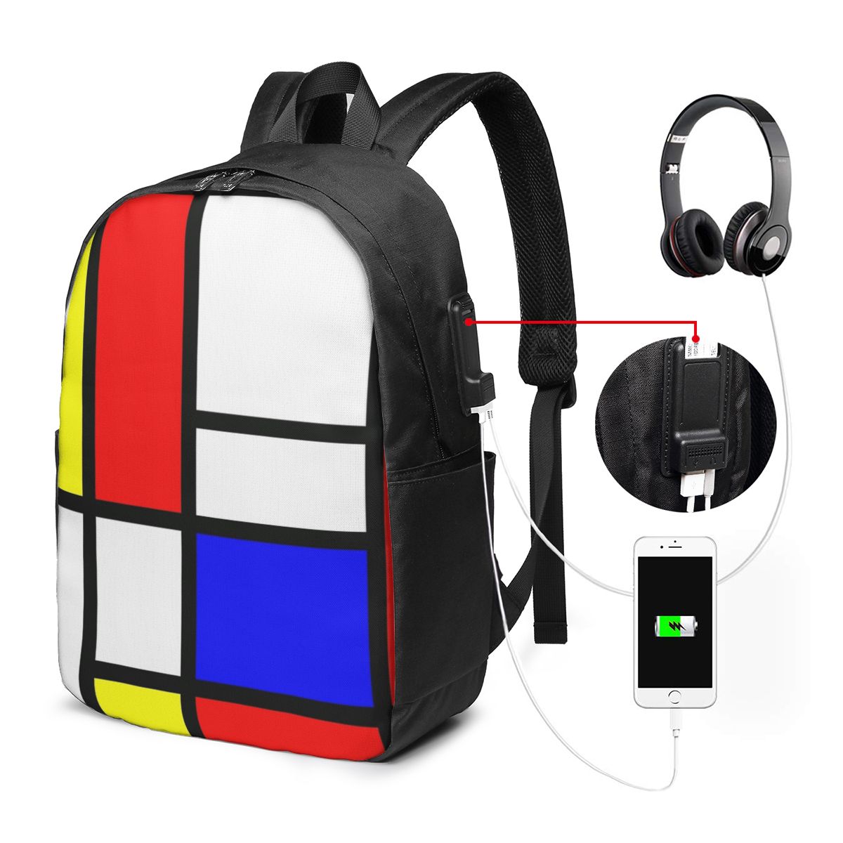 Women Bags Laptop - Piet Mondrian Composition 배낭 여행 노트북