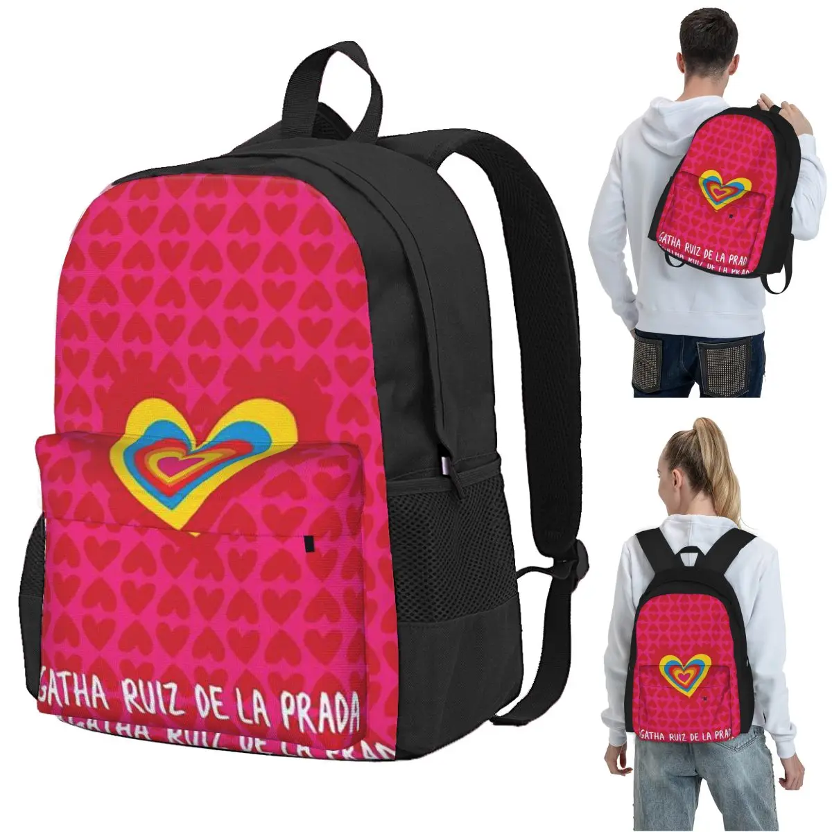 Women Bags Prada - Agatha Ruiz-De La-Prada 패턴 배낭 학생