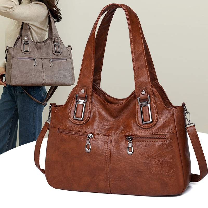 Women Bags Guess - 2024 여성용 고품질 가죽 숄더백 탑핸들백