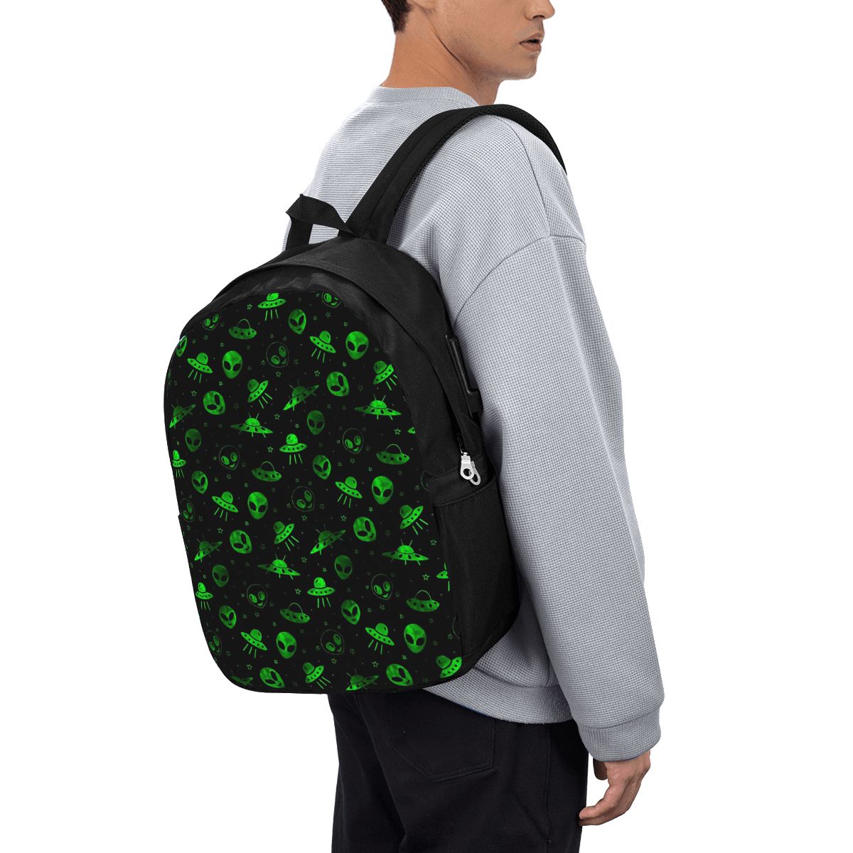Women Bags Laptop - 외계인과 UFO 패턴 배낭 여행 노트북