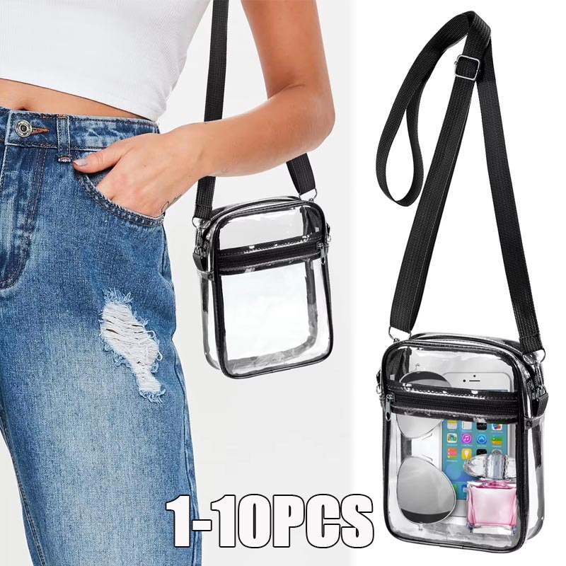 Women Bags Purses - 1-10개 여성용 투명 크로스바디 백, 지퍼와