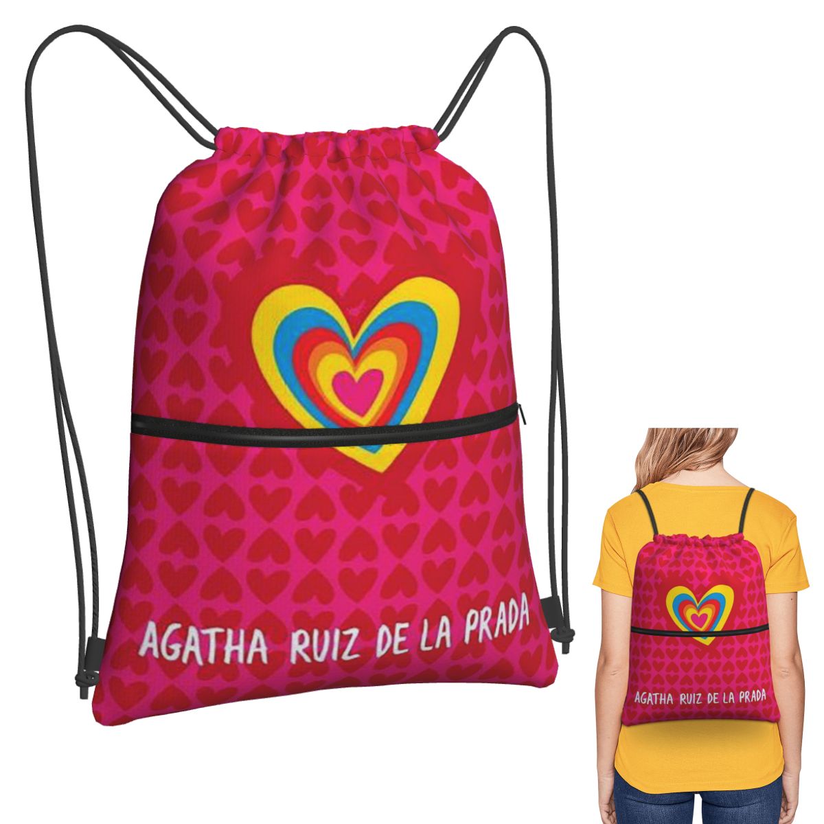 Women Bags Prada - Agatha Ruiz-De La-Prada 패턴 백팩 휴대용