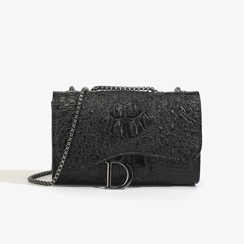 Women Bags Guess - 패션 여성용 크록 패턴 스팽글 체인
