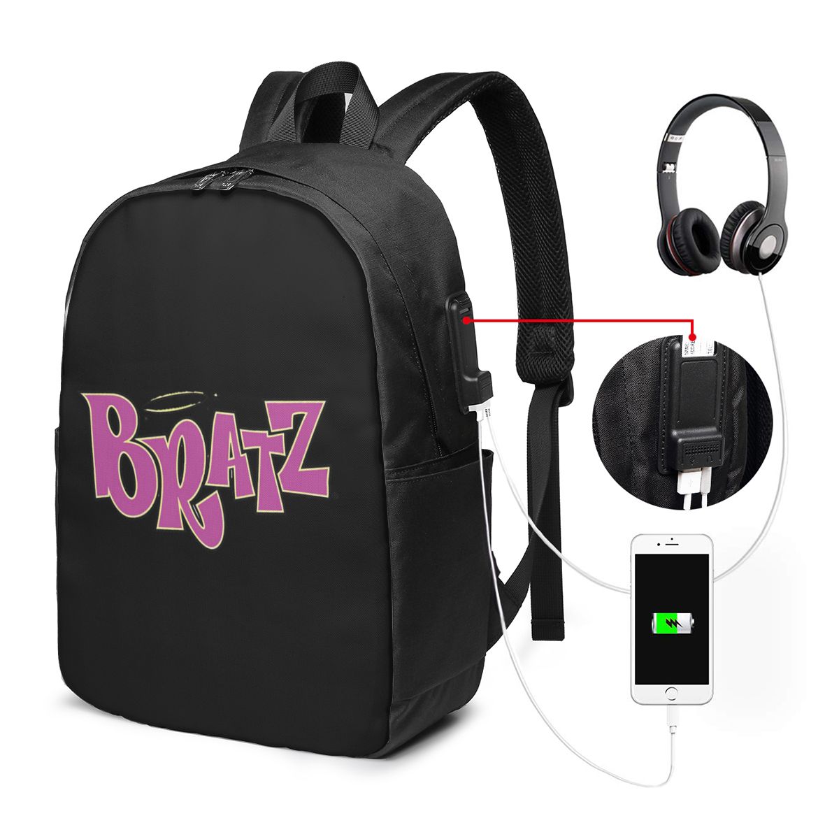 Women Bags Laptop - Bratz 로고 배낭 여행 노트북 가방