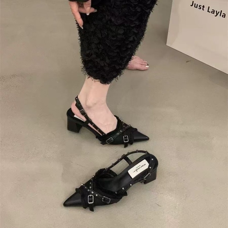 여성 하이힐 프랑스 블랙 템퍼러먼트 백 헤드 샌들 여성 - Women Bags For Party 리뷰 및 가격