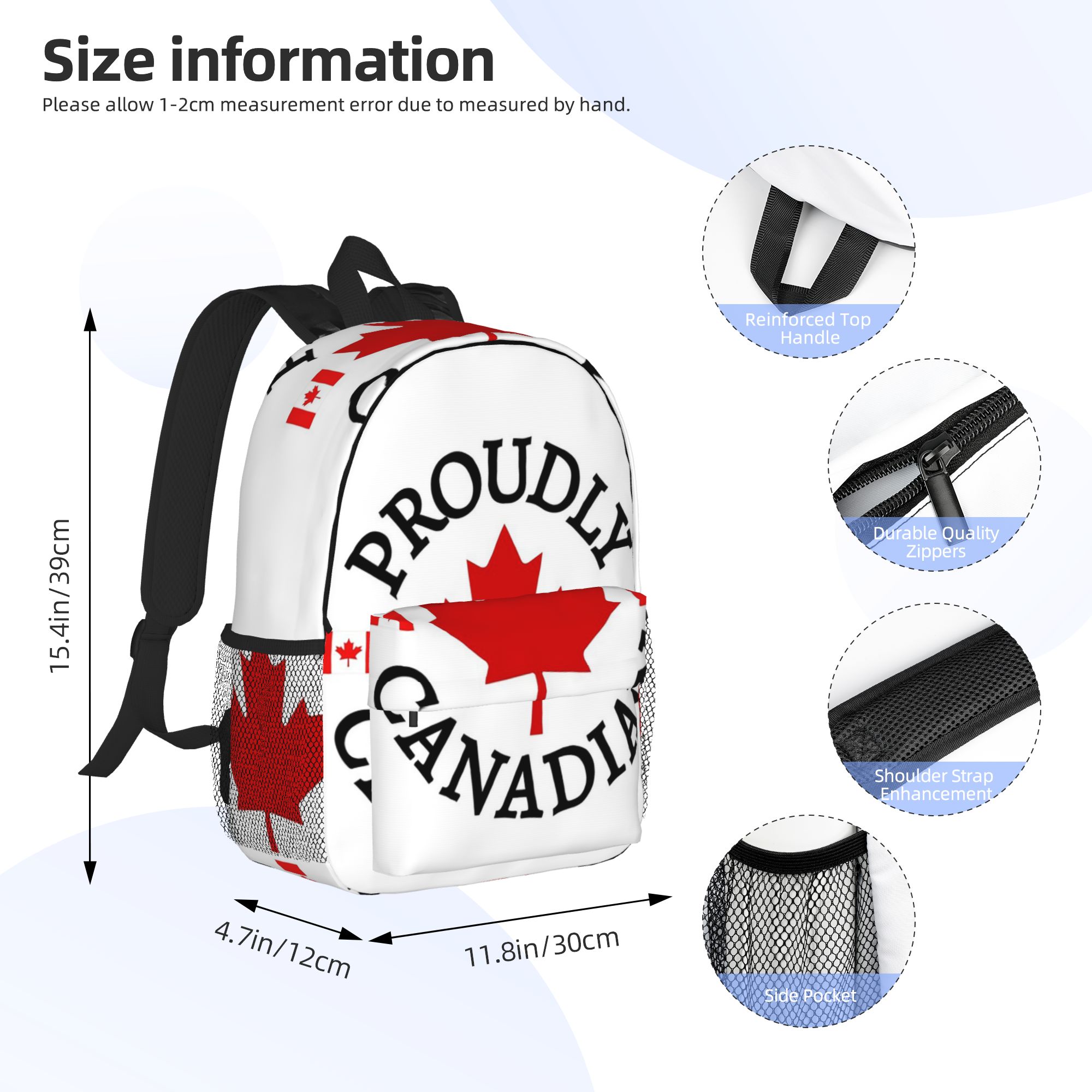 메이플 리프와 캐나다 국기가 있는 자랑스러운 캐나다 백 - Women Bags Canada 리뷰 및 가격