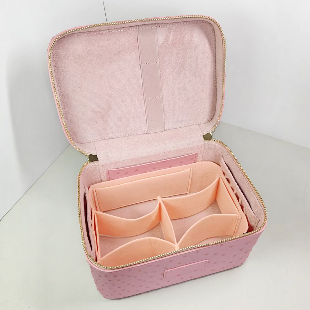 럭셔리 타조 모조 가죽 여성 메이크업 화장품 가방, 맞 - Women Vanity Bags 리뷰 및 가격