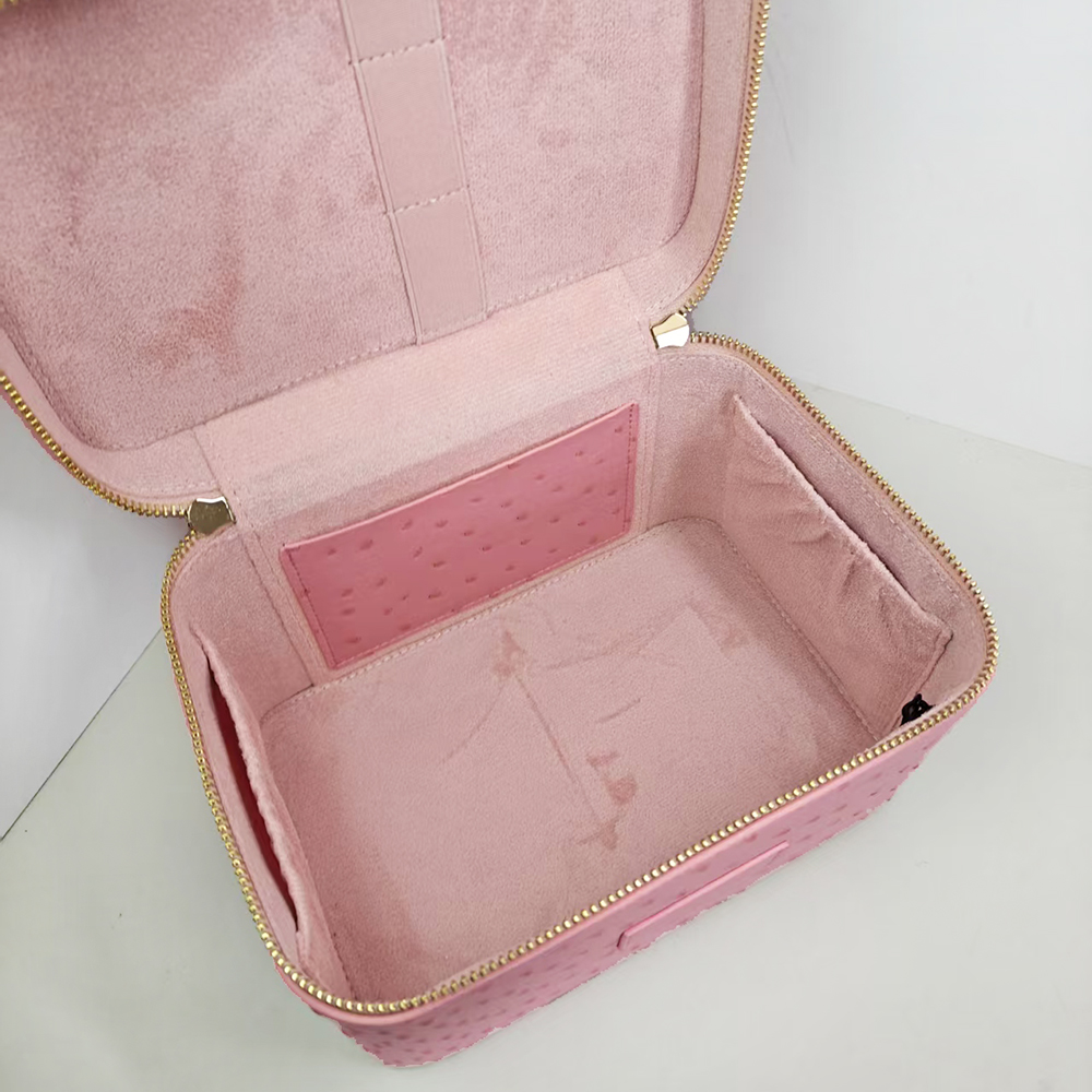 럭셔리 타조 모조 가죽 여성 메이크업 화장품 가방, 맞 - Women Vanity Bags 리뷰 및 가격