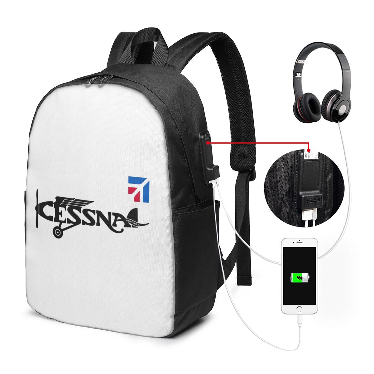 세스나 로고 배낭 여행 노트북 가방 컴퓨터 대학생 학교 - Women Bags Laptop 리뷰 및 가격