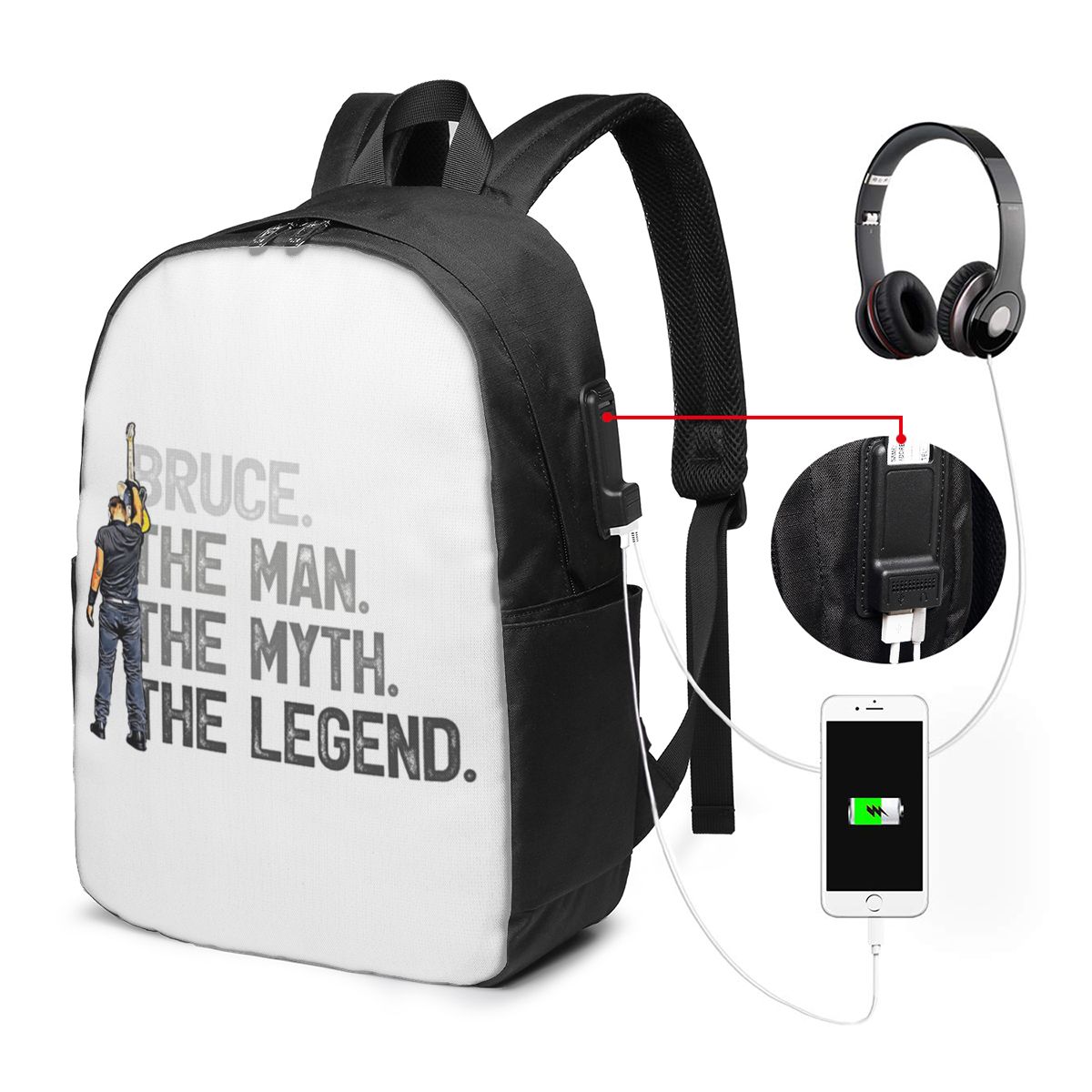 브루스 스프링스틴 배낭 여행 노트북 가방 컴퓨터 대학생 - Women Bags Laptop 리뷰 및 가격