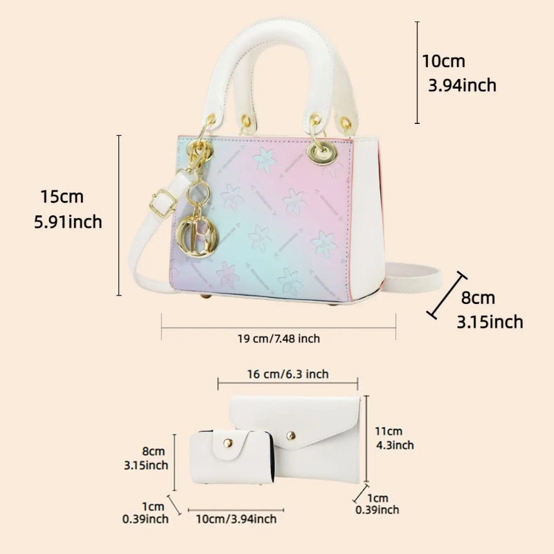 그라데이션 프린트 크로스바디 숄더백 세트, 귀엽고 패셔 - Women Bags Purses 리뷰 및 가격