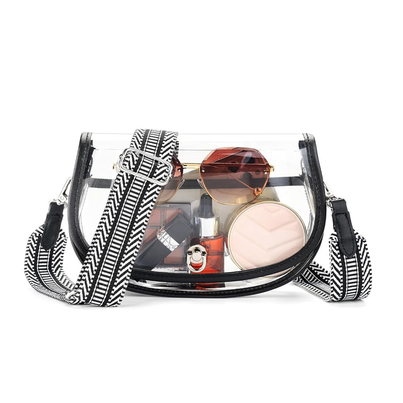 OUIO 전화 파우치 패션 클리어 PVC 새들 백 골드 - Women Bags Purses 리뷰 및 가격