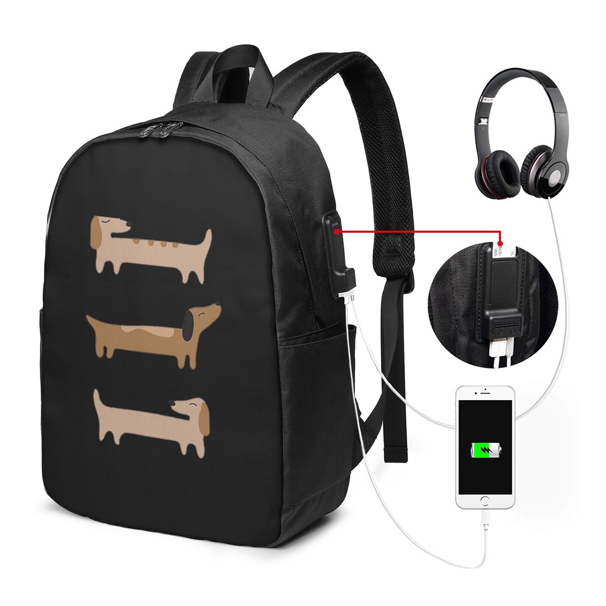 홈 데코 - 닥스훈트 백팩 여행용 노트북 가방 컴퓨터  - Women Bags Laptop 리뷰 및 가격