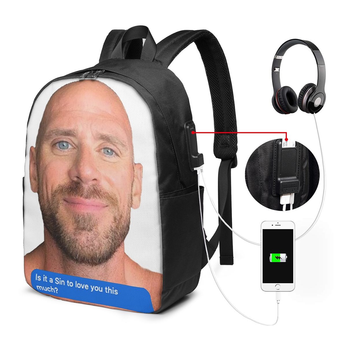 Johnny Sins Flirty Text Bubble - Women Bags Laptop 리뷰 및 가격