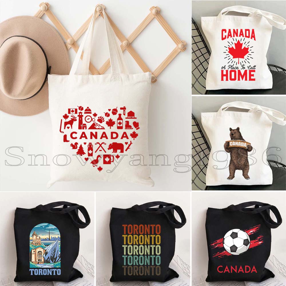 캐나다 지도 깃발 행복한 캐나다 소녀 토론토 관광 선물 - Women Bags Canada 리뷰 및 가격