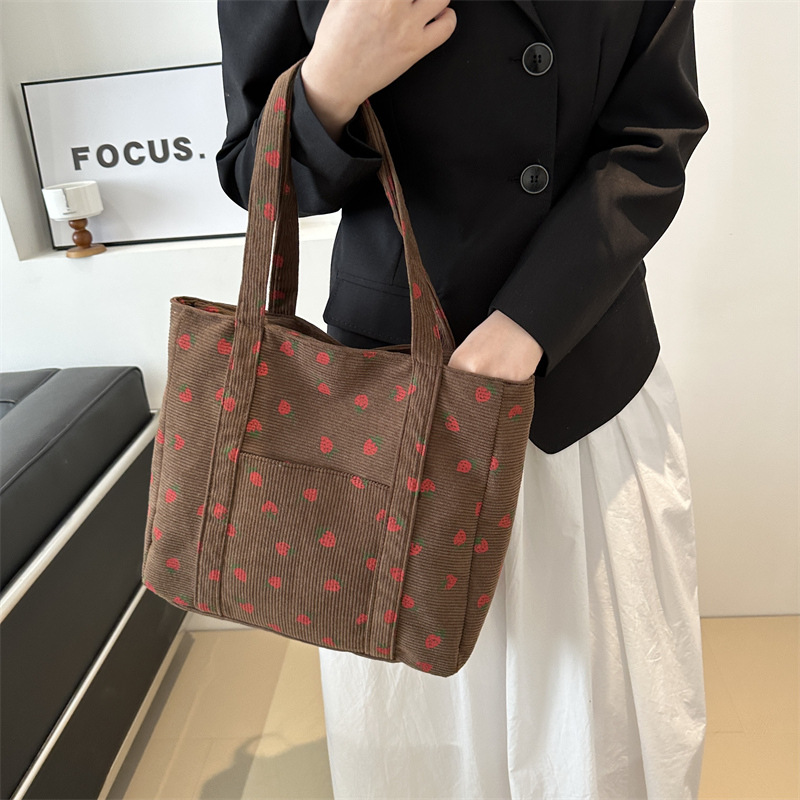 코듀로이 핸드백 딸기 비치 백 세련된 다용도 숄더백 대 - Women Bags Guess 리뷰 및 가격