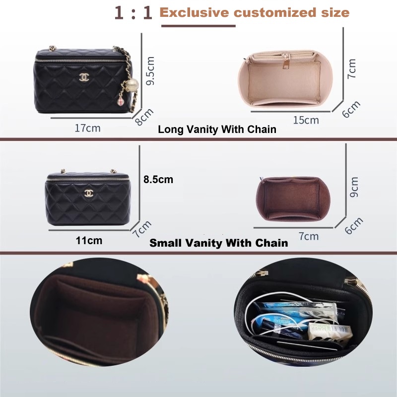 CC 바니티용 펠트 인서트 백 오거나이저 체인 포함 럭 - Women Vanity Bags 리뷰 및 가격