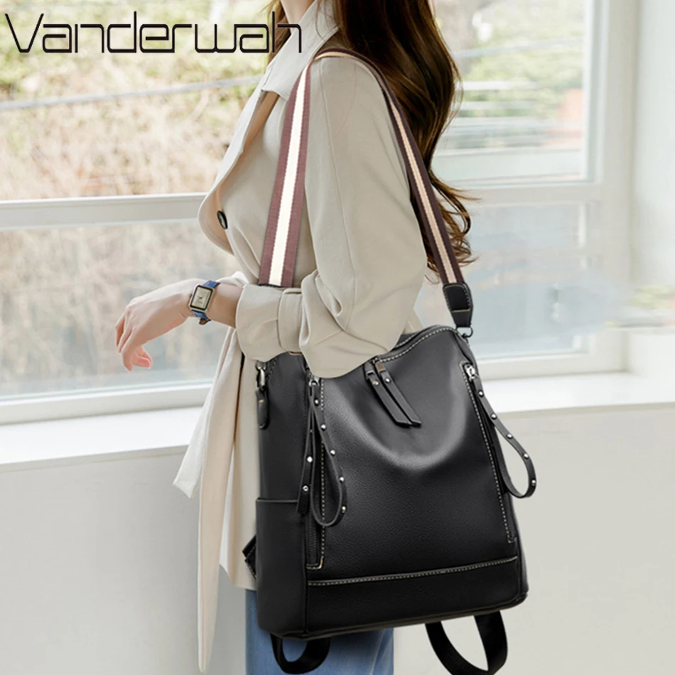 브랜드 럭셔리 배낭 부드러운 가죽 방수 배낭, 프레피  - Women'S Bags Going Out 리뷰 및 가격