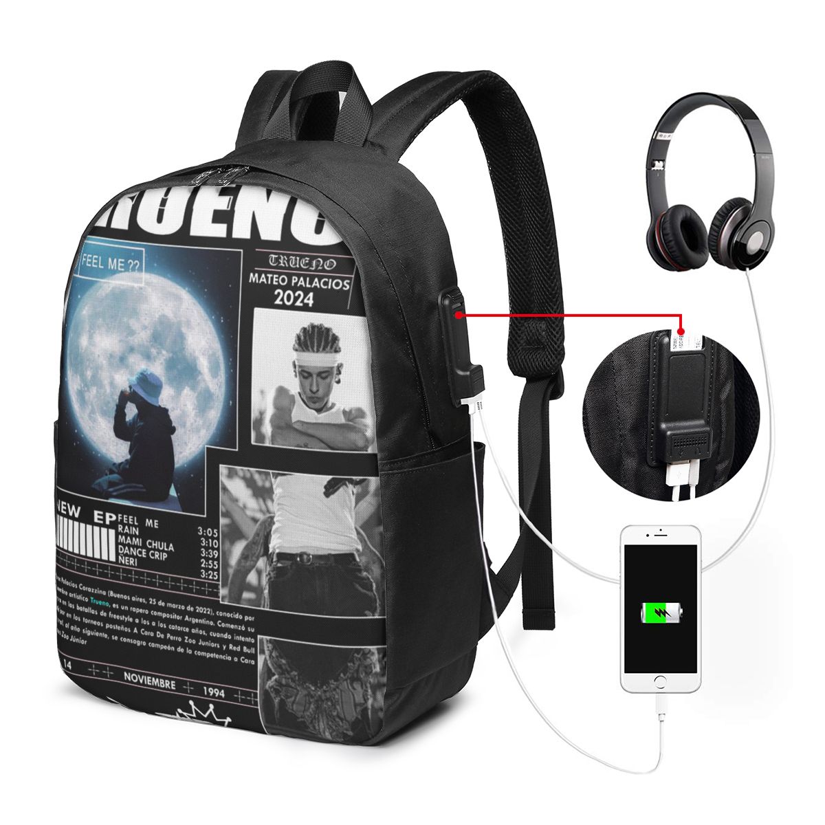 재미있는 트루에노 힙합 랩퍼 배낭 여행 노트북 가방 컴 - Women Bags Laptop 리뷰 및 가격