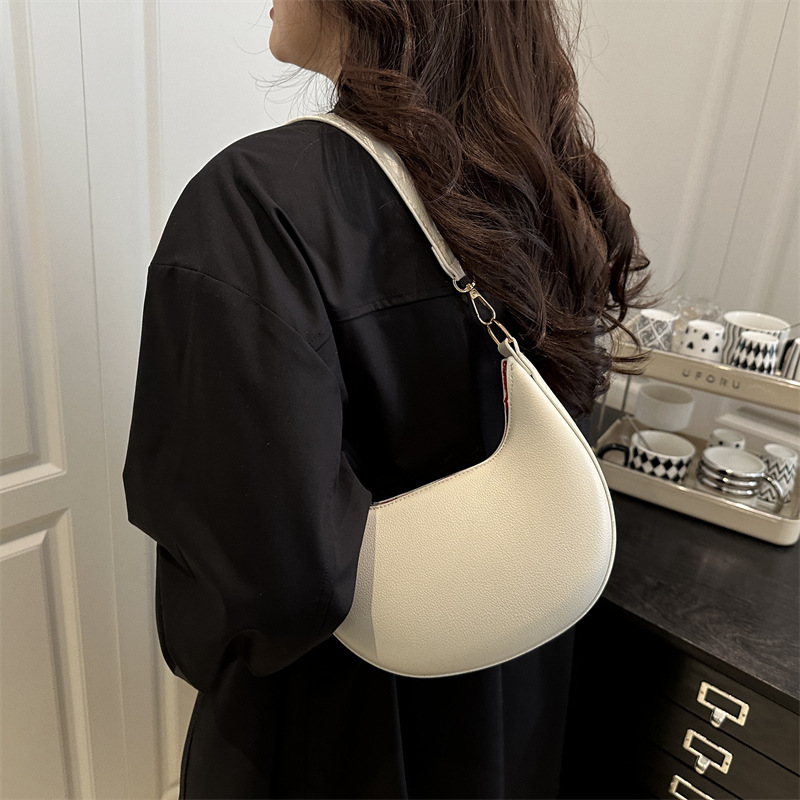 합성 가죽 핸드백 여성용 어깨 겨드랑이 가방 세련된 솔 - Half Moon Crescent 리뷰 및 가격