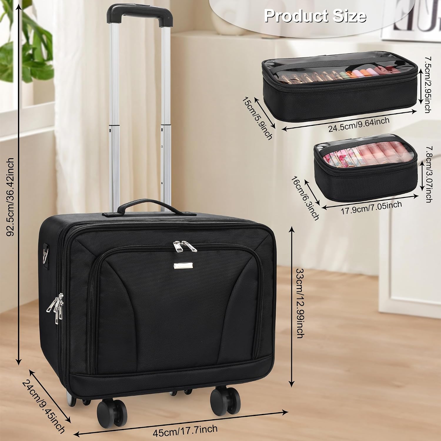특대형 360도 회전식 메이크업 여행용 트레인 케이스  - Women Bags For Women 리뷰 및 가격