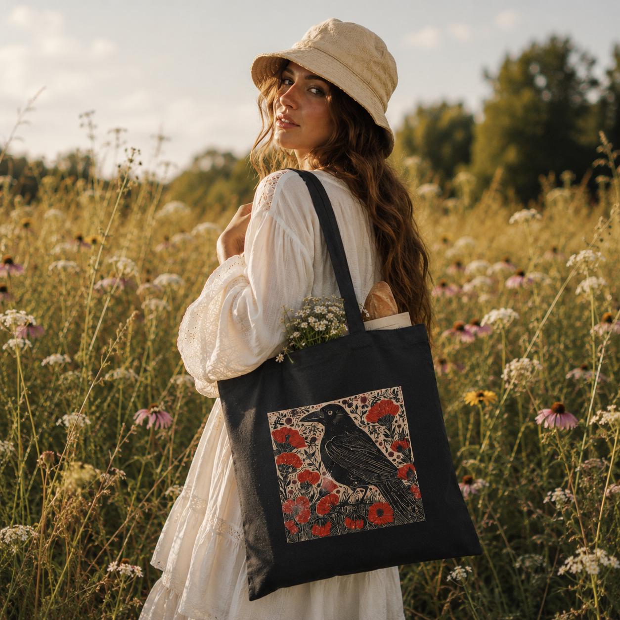 위미시고스 크로우 캔버스 토트백 리노컷 새 그림 식료품 - Women Bags Edgars 리뷰 및 가격
