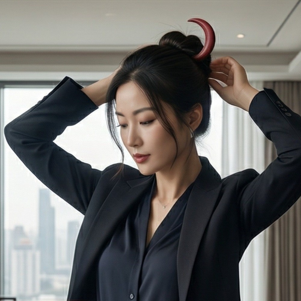 우아한 초승달 모양 헤어 포크, 수공예 한푸 나무 반달 - Half Moon Crescent 리뷰 및 가격