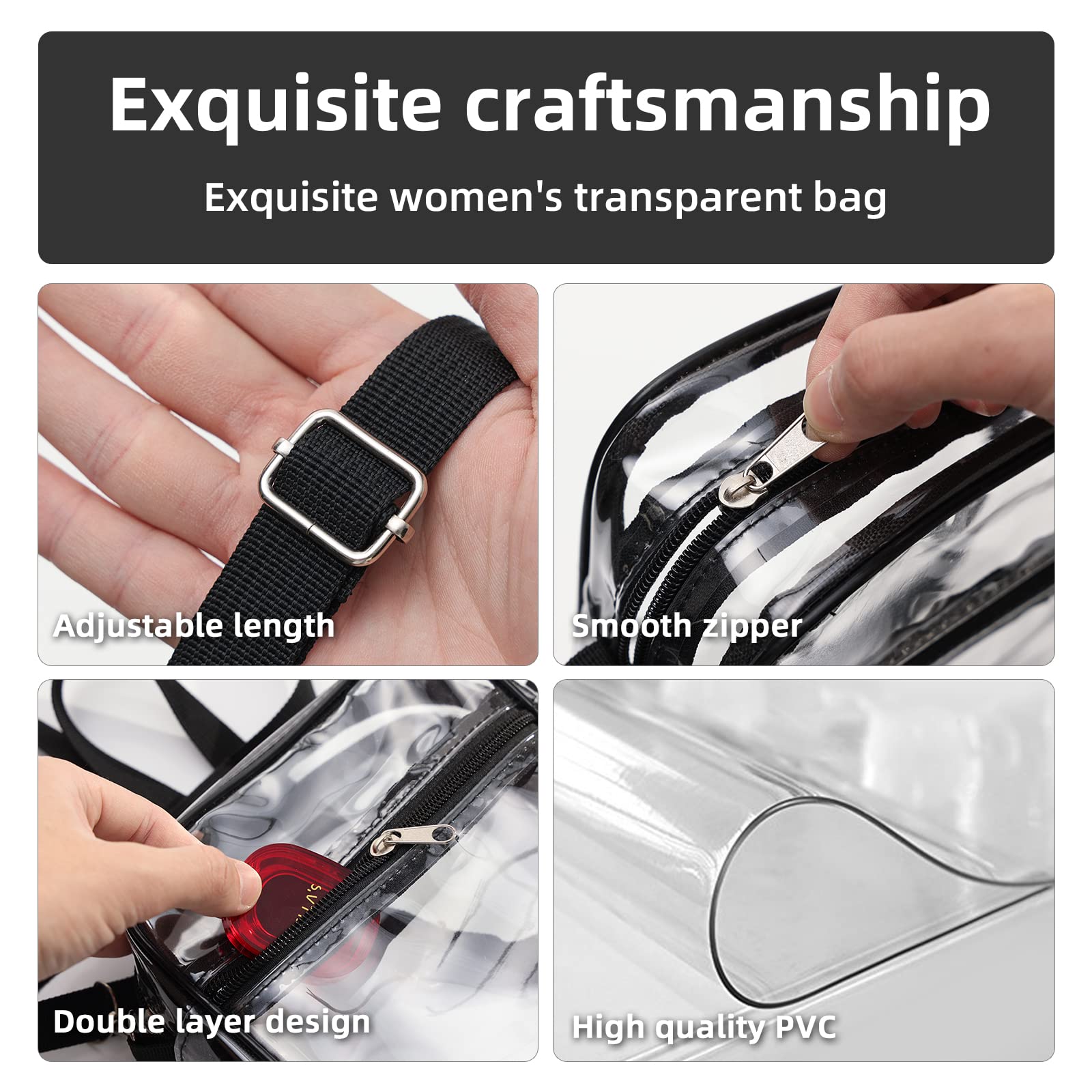 1-10개 여성용 투명 크로스바디 백, 지퍼와 조절 가 - Women Bags Purses 리뷰 및 가격