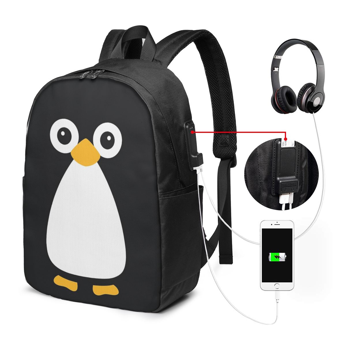 귀여운 벡터 펭귄 배낭 여행 노트북 가방 컴퓨터 대학생 - Women Bags Laptop 리뷰 및 가격