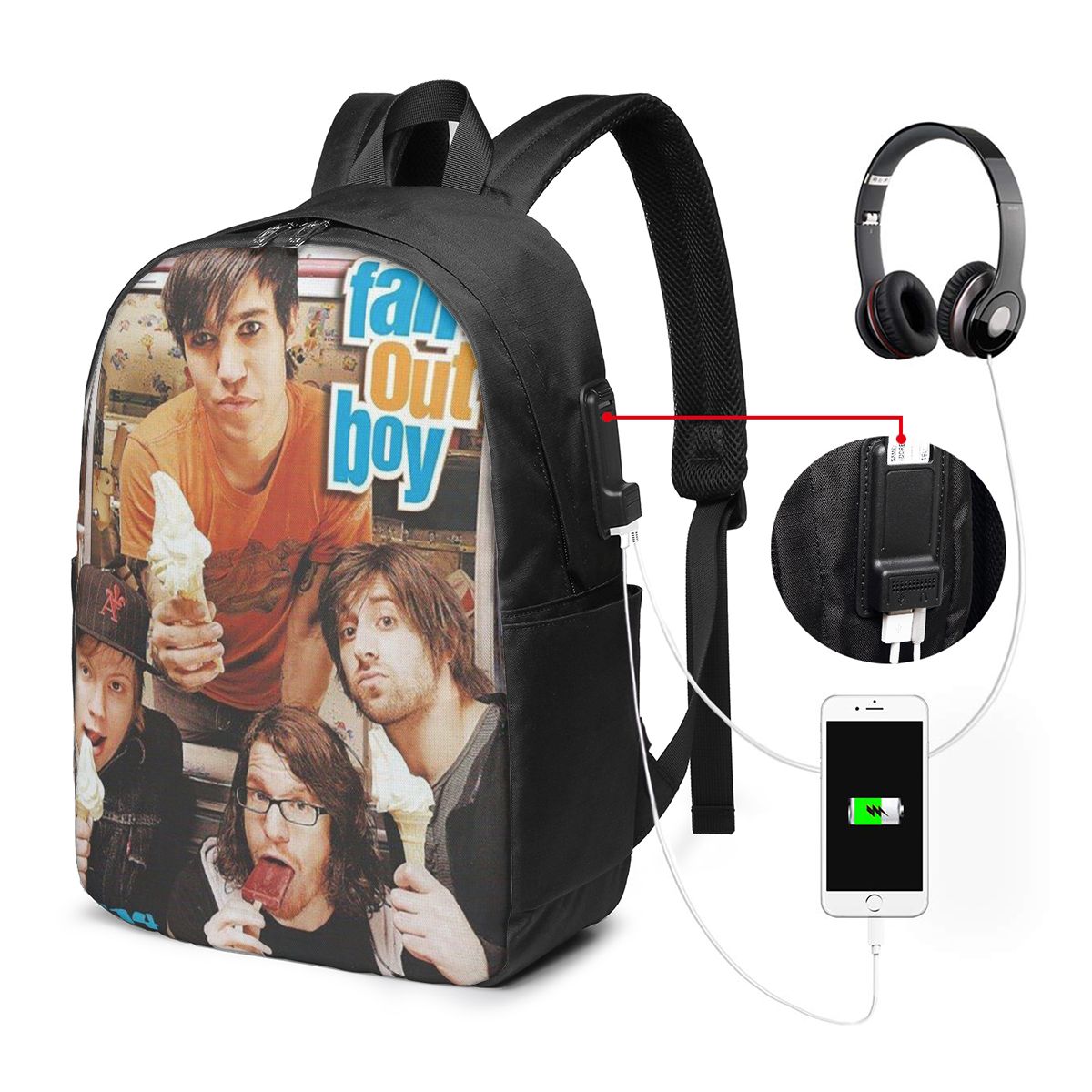 Fall Out Boy 배낭 여행 노트북 가방 컴퓨터  - Women Bags Laptop 리뷰 및 가격